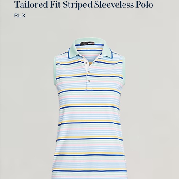 Tailored Fit Striped Sleeveless Polo RLX Ralph Lauren - Picture 1 of 4